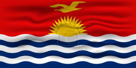 Ilustración de Waving flag of the country Kiribati. Vector illustration. - Imagen libre de derechos