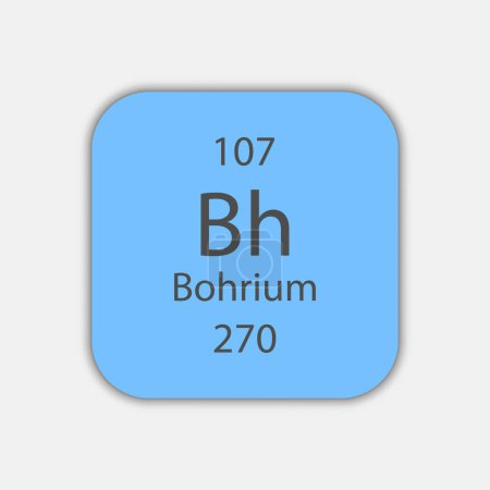 Ilustración de Bohrium symbol. Chemical element of the periodic table. Vector illustration. - Imagen libre de derechos