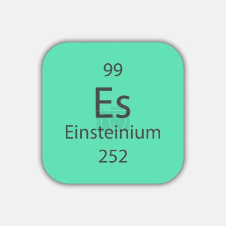 Illustration for Einsteinium symbol. Chemical element of the periodic table. Vector illustration. - Royalty Free Image