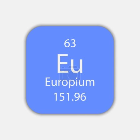 Téléchargez les illustrations : Europium symbol. Chemical element of the periodic table. Vector illustration. - en licence libre de droit