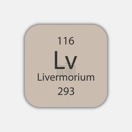 Illustration for Livermorium symbol. Chemical element of the periodic table. Vector illustration. - Royalty Free Image