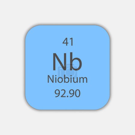 Illustration for Niobium symbol. Chemical element of the periodic table. Vector illustration. - Royalty Free Image