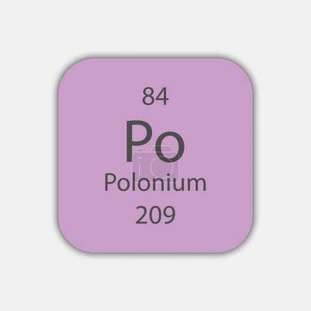 Illustration for Polonium symbol. Chemical element of the periodic table. Vector illustration. - Royalty Free Image