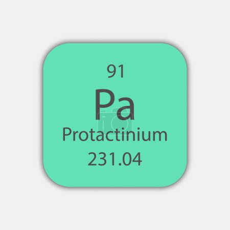 Illustration for Protactinium symbol. Chemical element of the periodic table. Vector illustration. - Royalty Free Image
