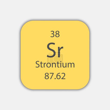 Ilustración de Strontium symbol. Chemical element of the periodic table. Vector illustration. - Imagen libre de derechos