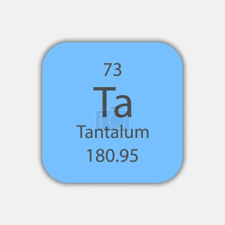 Illustration for Tantalum symbol. Chemical element of the periodic table. Vector illustration. - Royalty Free Image
