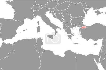 Ilustración de Mar de Mármara en el mapa del mundo. Ilustración vectorial. - Imagen libre de derechos