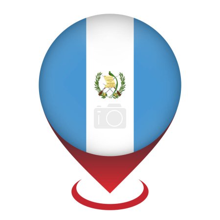 Ilustración de Puntero de mapa con contry Guatemala. Bandera de Guatemala. Ilustración vectorial. - Imagen libre de derechos