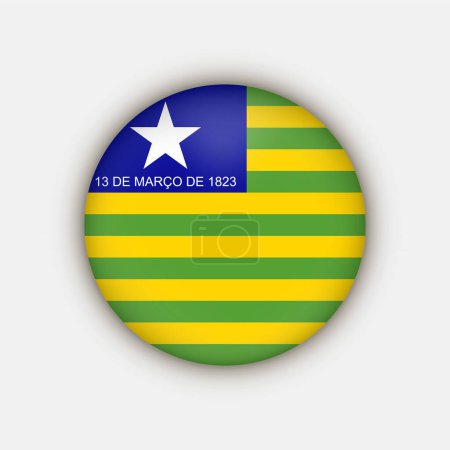 Ilustración de Bandera Piaui, estado de Brasil. Ilustración vectorial. - Imagen libre de derechos