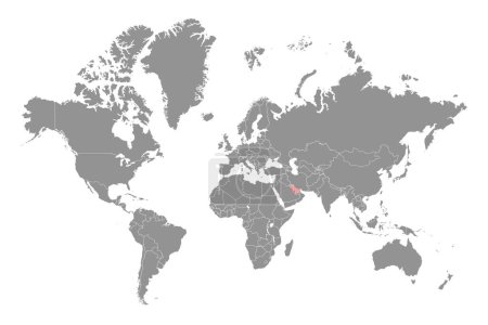 Ilustración de Golfo Pérsico en el mapa del mundo. Ilustración vectorial. - Imagen libre de derechos