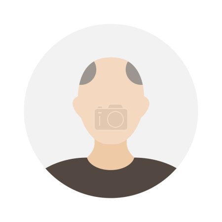 Illustration for Empty face icon avatar with bald patch. Vector illustration. - Royalty Free Image