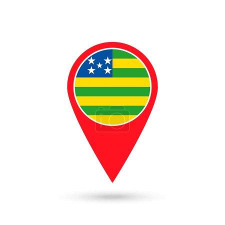 Illustration for Map pointer with Brazil state Goias. Vector illustration. - Royalty Free Image