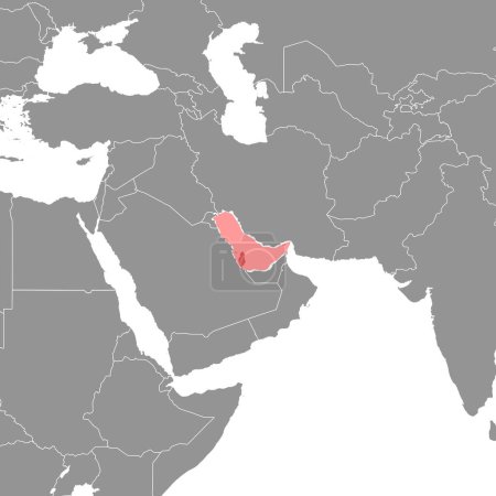 Ilustración de Golfo Pérsico en el mapa del mundo. Ilustración vectorial. - Imagen libre de derechos