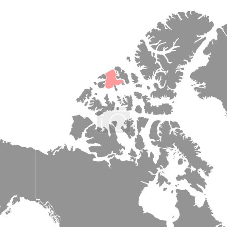 Ilustración de Prince Gustaf Adolf Sea en el mapa del mundo. Ilustración vectorial. - Imagen libre de derechos