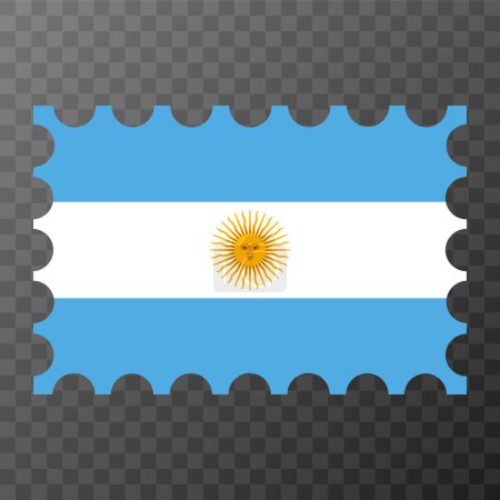 Illustration for Postage stamp with Argentina flag. Vector illustration. - Royalty Free Image