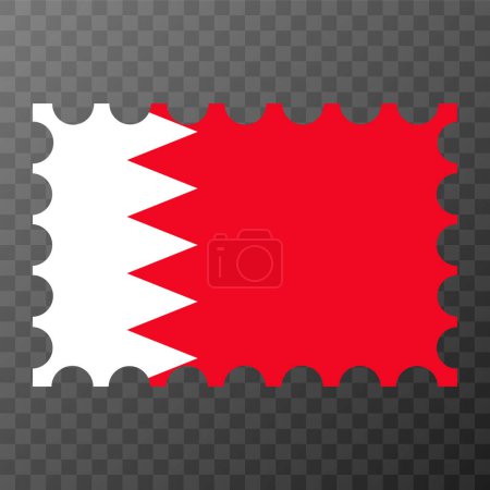Illustration for Postage stamp with Bahrain flag. Vector illustration. - Royalty Free Image