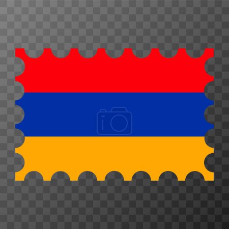 Illustration for Postage stamp with Armenia flag. Vector illustration. - Royalty Free Image