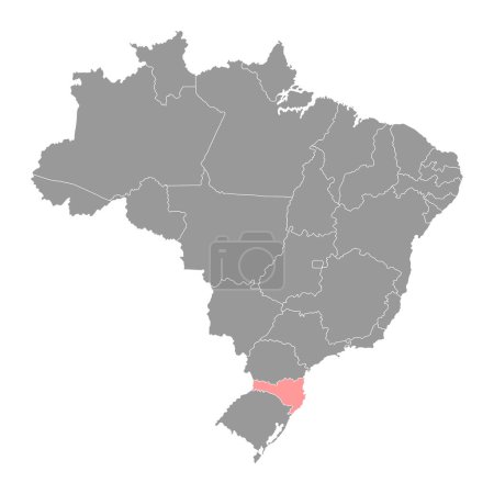 Illustration for Santa Catarina Map, state of Brazil. Vector Illustration. - Royalty Free Image