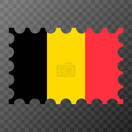 Illustration for Postage stamp with Belgium flag. Vector illustration. - Royalty Free Image