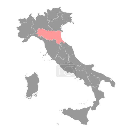 Illustration for Emilia Romagna Map. Region of Italy. Vector illustration. - Royalty Free Image