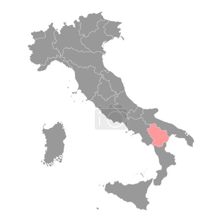 Ilustración de Basilicata Map. Region of Italy. Vector illustration. - Imagen libre de derechos