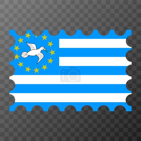 Illustration for Postage stamp with Federal Republic of Southern Cameroons flag. Vector illustration. - Royalty Free Image