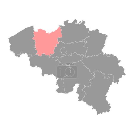Illustration for East Flanders Province map, Provinces of Belgium. Vector illustration. - Royalty Free Image