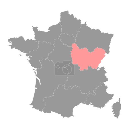 Illustration for Bourgogne Franche Comte Map. Region of France. Vector illustration. - Royalty Free Image