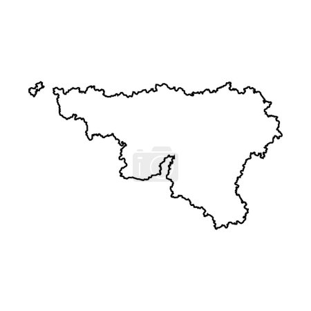 Illustration for Walloon region map, Belgium. Vector illustration. - Royalty Free Image