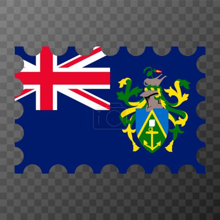 Ilustración de Sello postal con bandera de las Islas Pitcairn. Ilustración vectorial. - Imagen libre de derechos