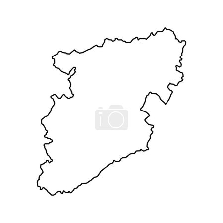Ilustración de Mapa de Viseu, Distrito de Portugal. Ilustración vectorial. - Imagen libre de derechos