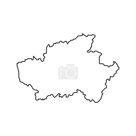 Ilustración de Mapa de Braga, Distrito de Portugal. Ilustración vectorial. - Imagen libre de derechos