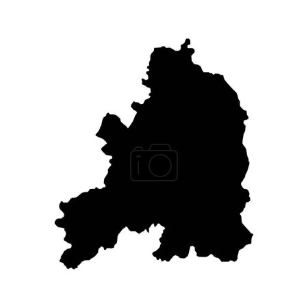 Ilustración de Mapa Guarda, Distrito de Portugal. Ilustración vectorial. - Imagen libre de derechos