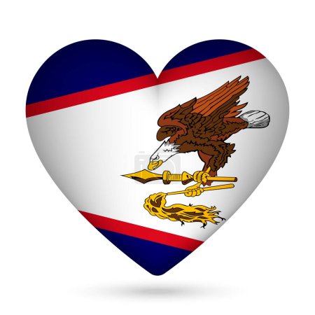 Ilustración de Bandera de Samoa Americana en forma de corazón. Ilustración vectorial. - Imagen libre de derechos