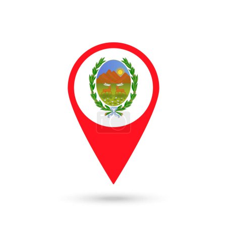 Ilustración de Puntero de mapa con Bandera de San Luis. Ilustración vectorial. - Imagen libre de derechos