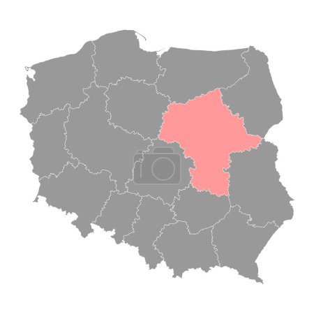 Illustration for Masovian Voivodeship map, province of Poland. Vector illustration. - Royalty Free Image