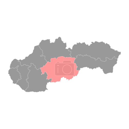 Illustration for Banska Bystrica map, region of Slovakia. Vector illustration. - Royalty Free Image