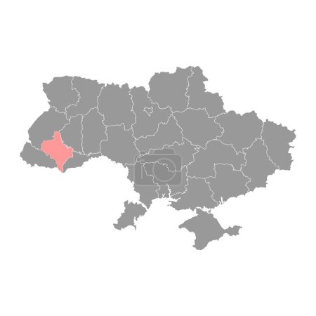 Illustration for Ivano Frankivsk oblast map, province of Ukraine. Vector illustration. - Royalty Free Image
