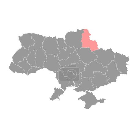 Illustration for Sumy oblast map, province of Ukraine. Vector illustration. - Royalty Free Image