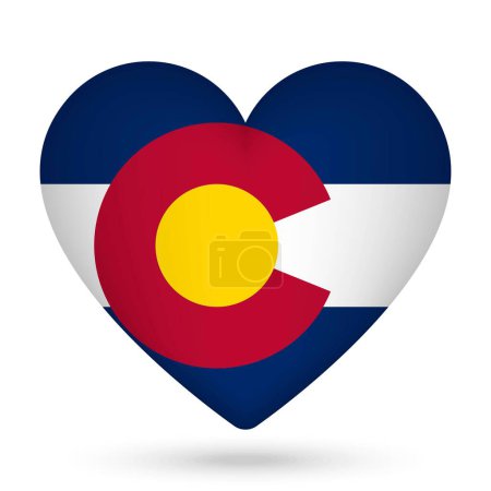 Colorado flag in heart shape. Vector illustration.