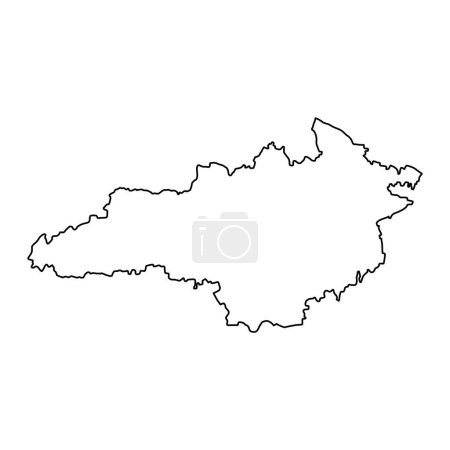 Ilustración de Mapa del óblast de Kirovohrad, provincia de Ucrania. Ilustración vectorial. - Imagen libre de derechos