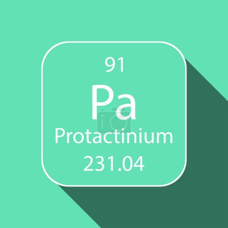 Illustration for Protactinium symbol with long shadow design. Chemical element of the periodic table. Vector illustration. - Royalty Free Image