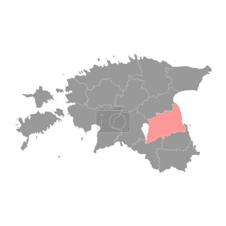 Ilustración de Mapa del condado de Tartu, la subdivisión administrativa estatal de Estonia. Ilustración vectorial. - Imagen libre de derechos