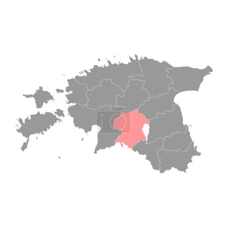 Ilustración de Mapa del condado de Viljandi, la subdivisión administrativa estatal de Estonia. Ilustración vectorial. - Imagen libre de derechos