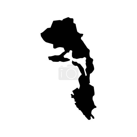 Ilustración de Kotor mapa del municipio, subdivisión administrativa de Montenegro. Ilustración vectorial. - Imagen libre de derechos