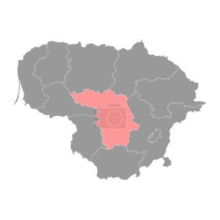 Ilustración de Mapa del condado de Kaunas, división administrativa de Lituania. Ilustración vectorial. - Imagen libre de derechos