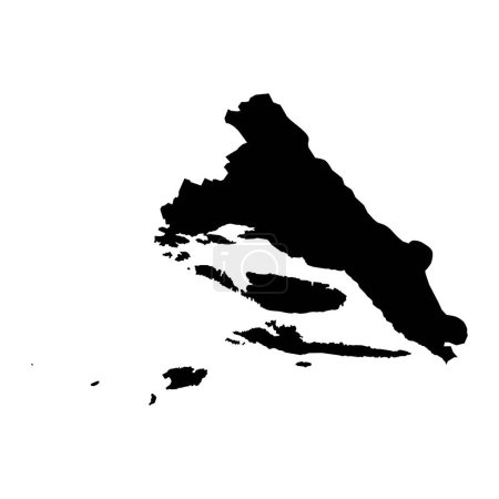 Split Dalmacia mapa del condado, subdivisiones de Croacia. Ilustración vectorial.