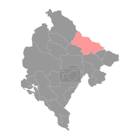Illustration for Bijelo Polje Municipality map, administrative subdivision of Montenegro. Vector illustration. - Royalty Free Image