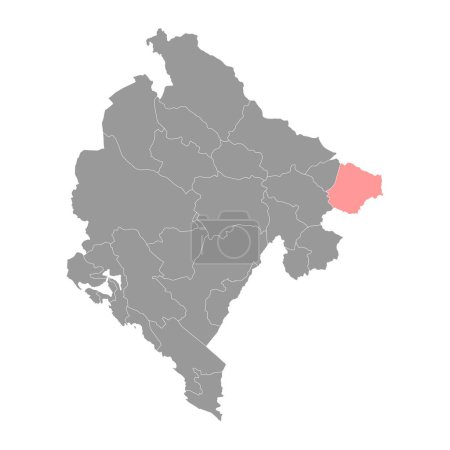 Illustration for Rozaje Municipality map, administrative subdivision of Montenegro. Vector illustration. - Royalty Free Image