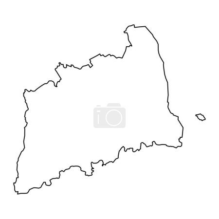 Ilustración de Mapa del condado de Tartu, la subdivisión administrativa estatal de Estonia. Ilustración vectorial. - Imagen libre de derechos